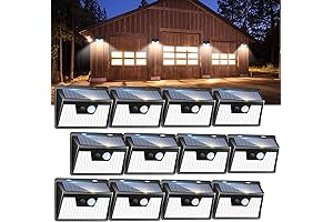 Peasur 12-Pack Solar Fence Lights with Motion Sensor (140 LEDs, Security Lights for Yard)