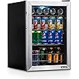 NewAir Beverage Refrigerator Cooler - 126 Cans Free Standing with Right Hinge Glass Door, Mini Fridge Beverage Organizer Perfect For Beer, Wine, Soda, And Cooler Drinks