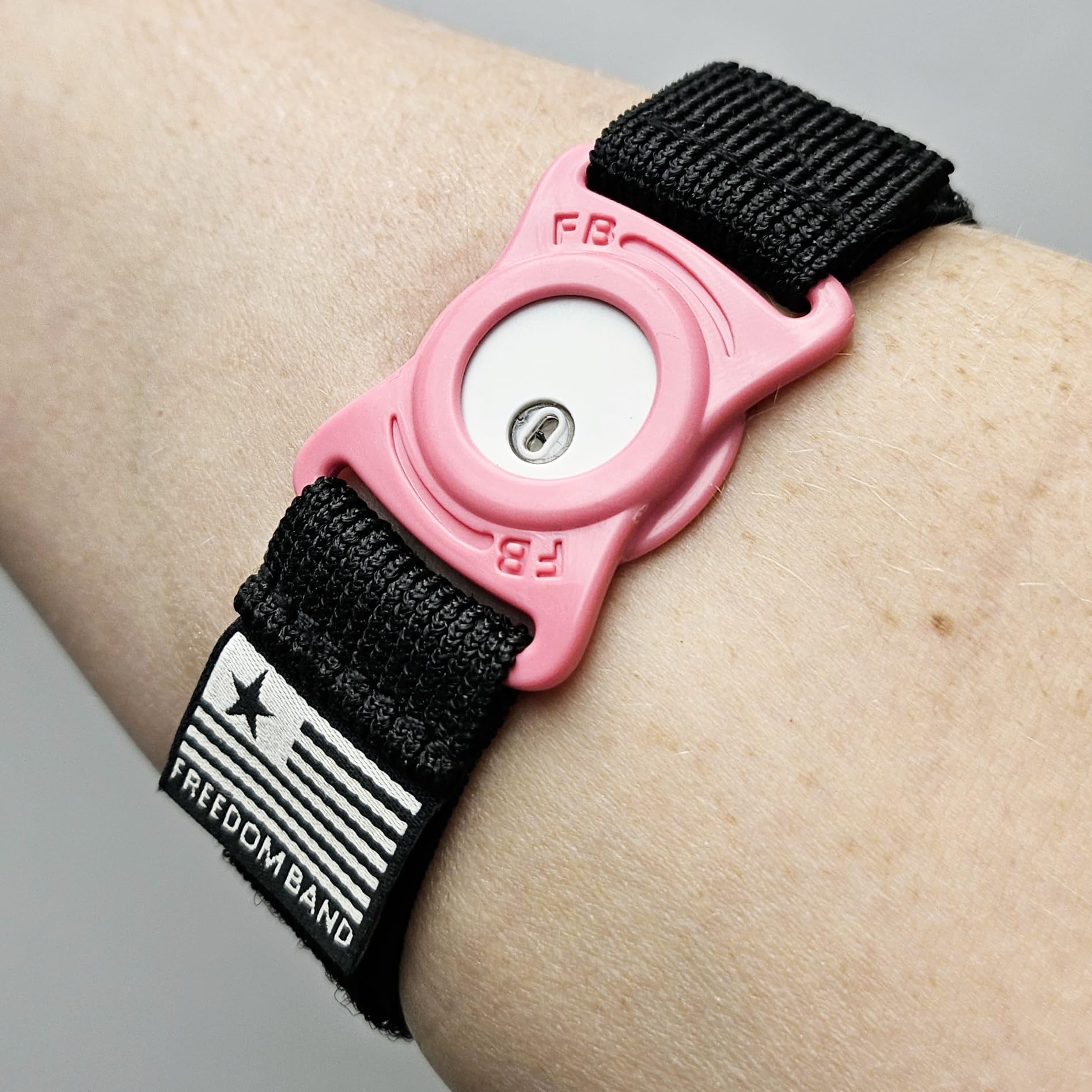 4-18" Inch Adjustable Freedom Band for Freestyle Libre 3 : Transmitter Protection Sensor Cover Arm & Leg Band -No More Adhesive Patches (4-18" Active Band) (Pink)