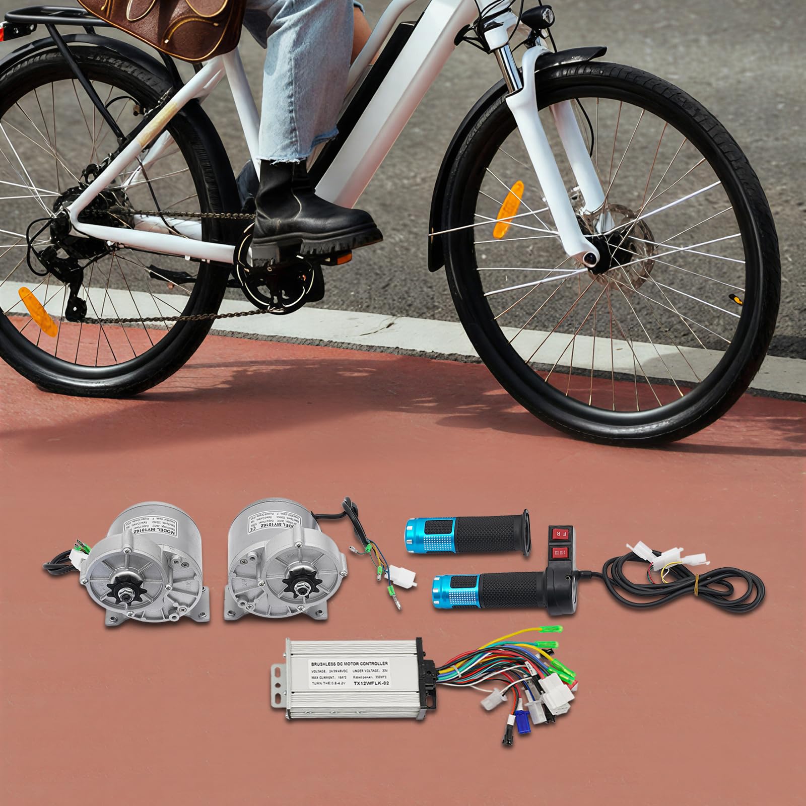 Bezszczotkowy silnik prądu stałego, podwójny 500 W z kontrolerem, 3-biegowy uchwyt obrotowy bieg wsteczny, do e-bike go kart, skuter elektryczny 36 V