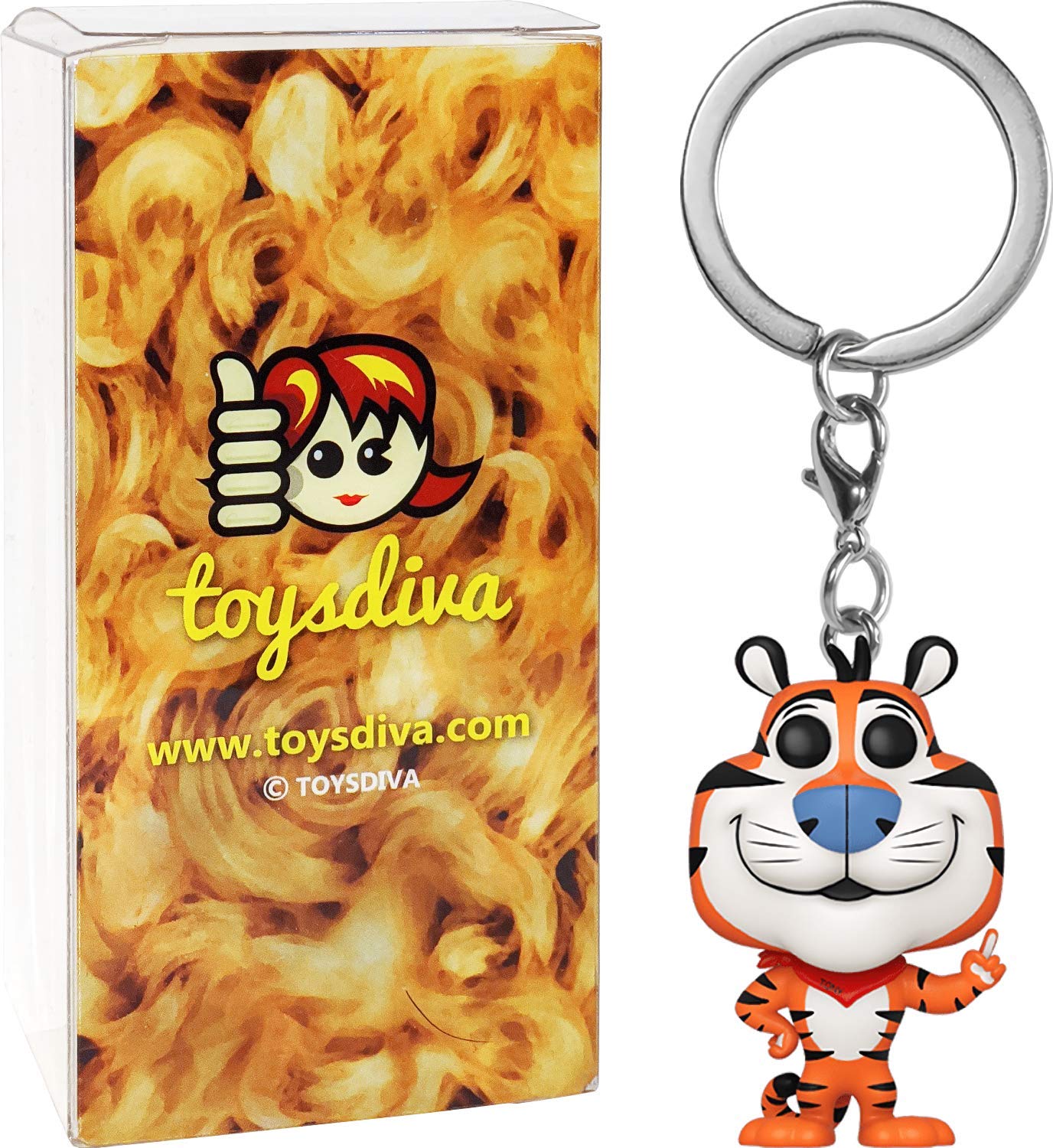 T o n y The T i g e r : Pocket P o p ! Mini-Figural K e y c h a i n Bundle with 1 Compatible 'ToysDiva' Graphic Protector (48503 - B)