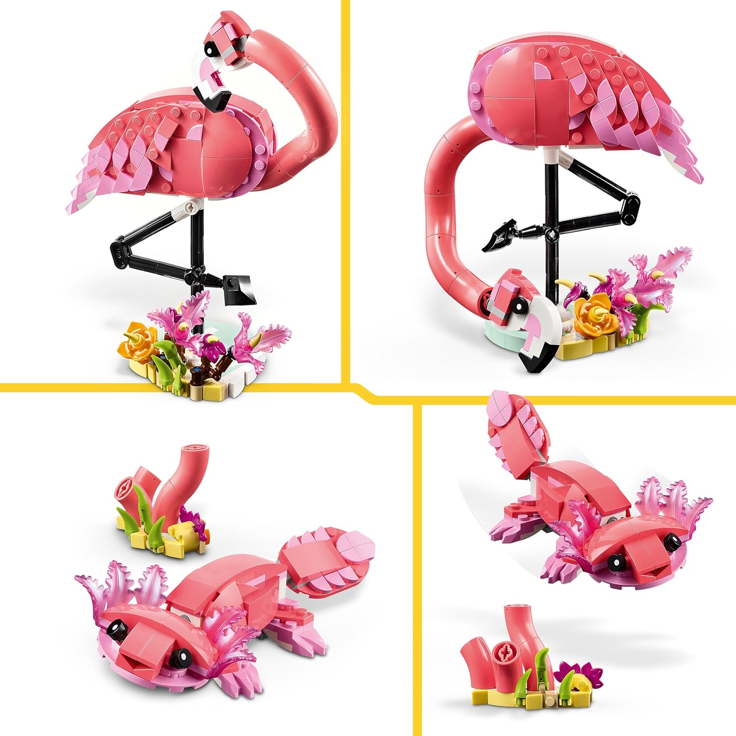 LEGO Creator Animal: Pink Flamingos Toy Toy Birthday Present Block Girls Boys Children 8 Years 9 10 Years Old Elementary School Animal Creature 31170