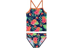 Girls Bikini Swimsuits 2-Piece Tankini Bathing Suits Rashguard Set 3-12Y