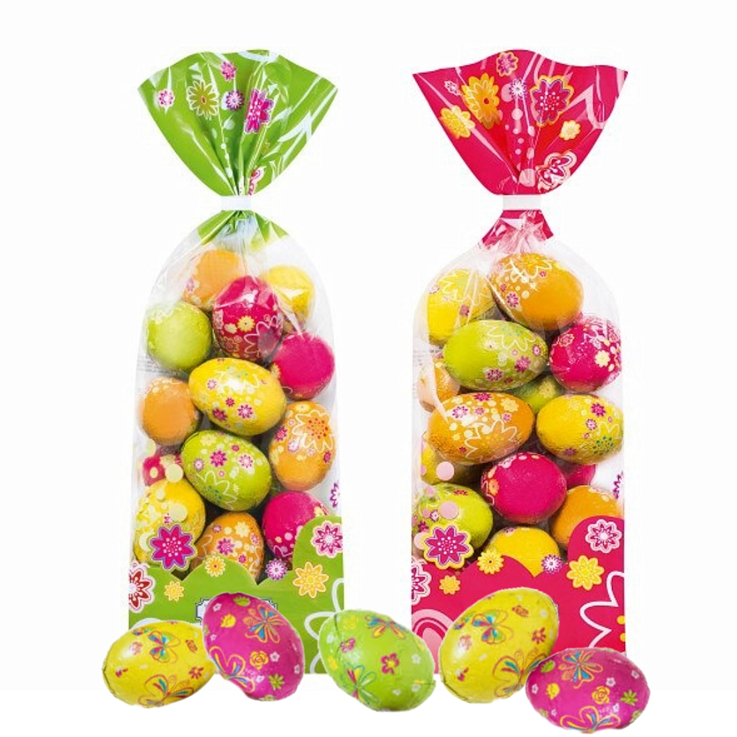 Milk Chocolate Easter Mini Eggs - Pack of 2 x 300g Spring Flowers Chocolate Mini Eggs Bulk Buy with Topline Card for Easter Egg Hunt, Party Bag Fillers or Easter Gifts for Chocolate Hamper.