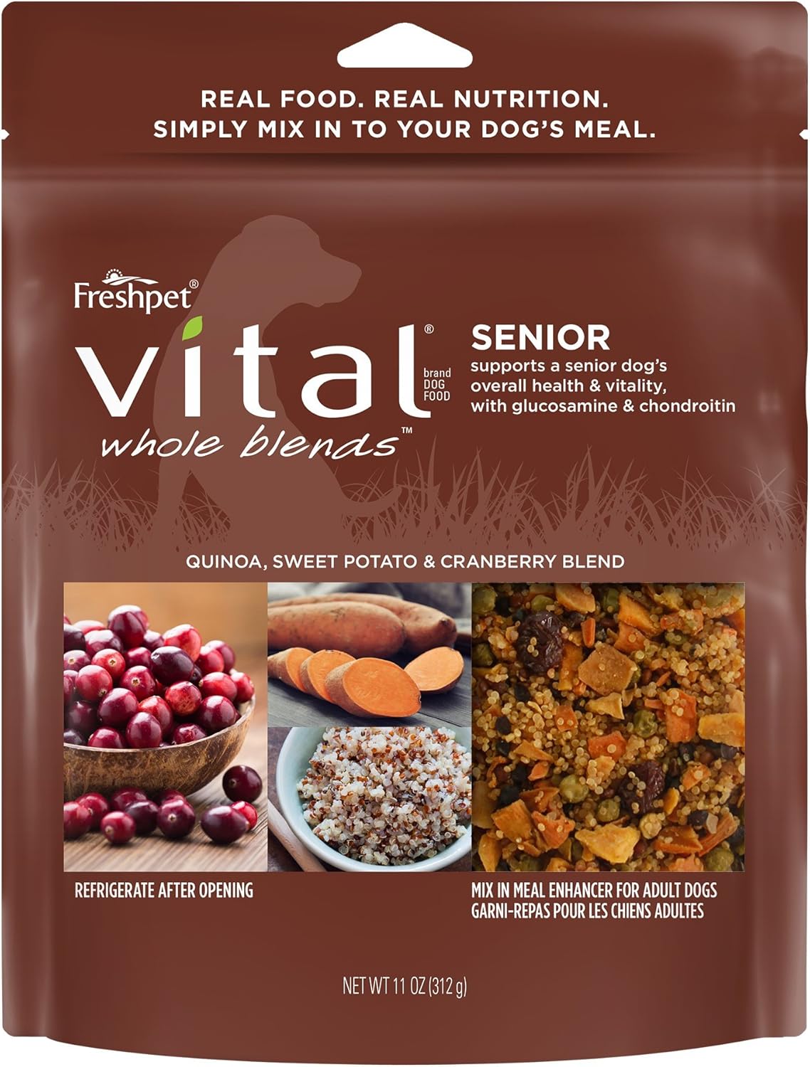 Freshpet Vital Whole Blends Senior Recipe, Mix in Meal