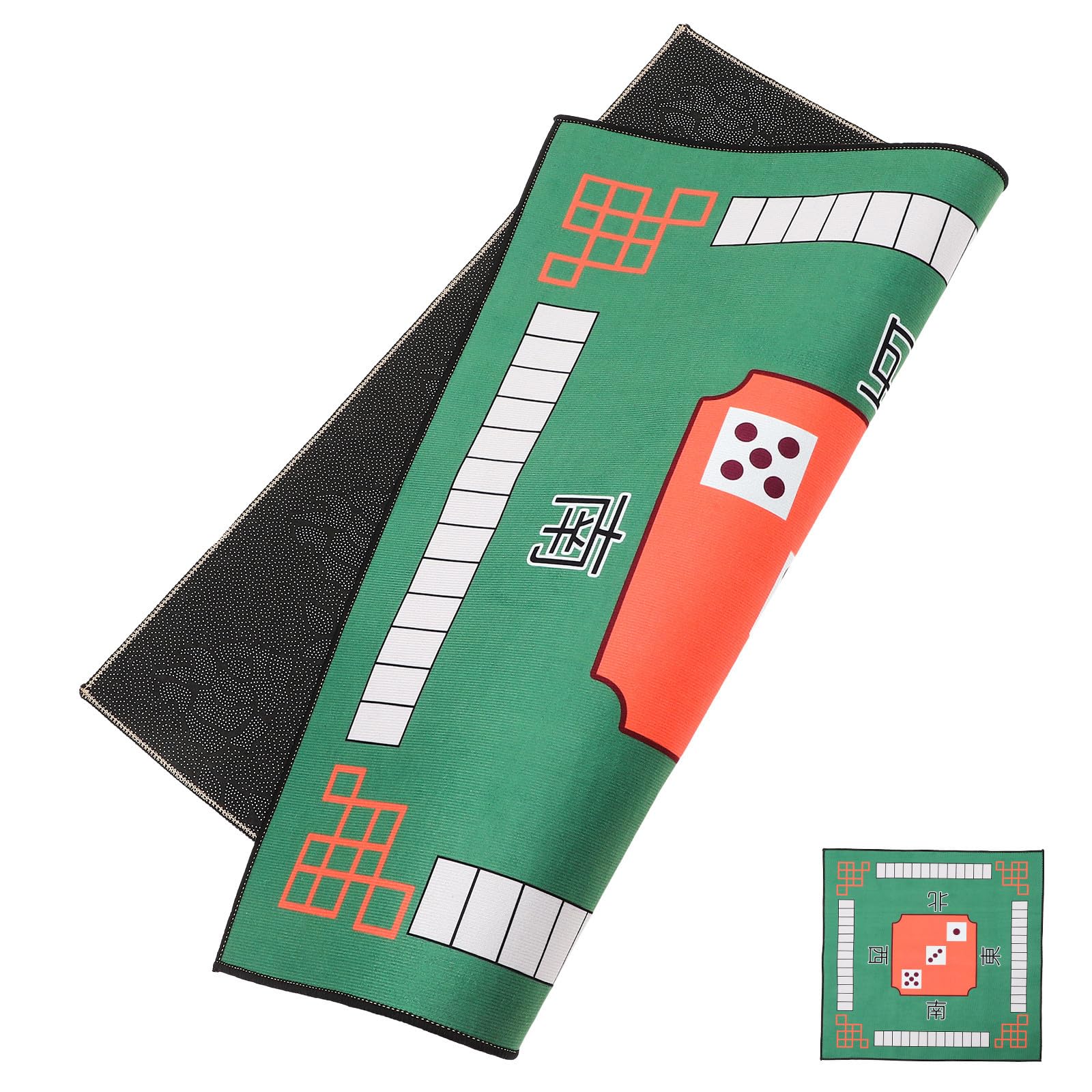 Tapete de póker y mahjong alfombra de goma verde antideslizante lavable para juegos de mesa 8