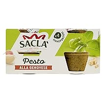 Saclà, Pesto alla Genovese 4xME, Condimento per Pasta e per Arricchire i Tuoi Piatti, con Basilico Italiano, 4 Monoporzioni da 45g, 180g, Confezione da 6 pezzi
