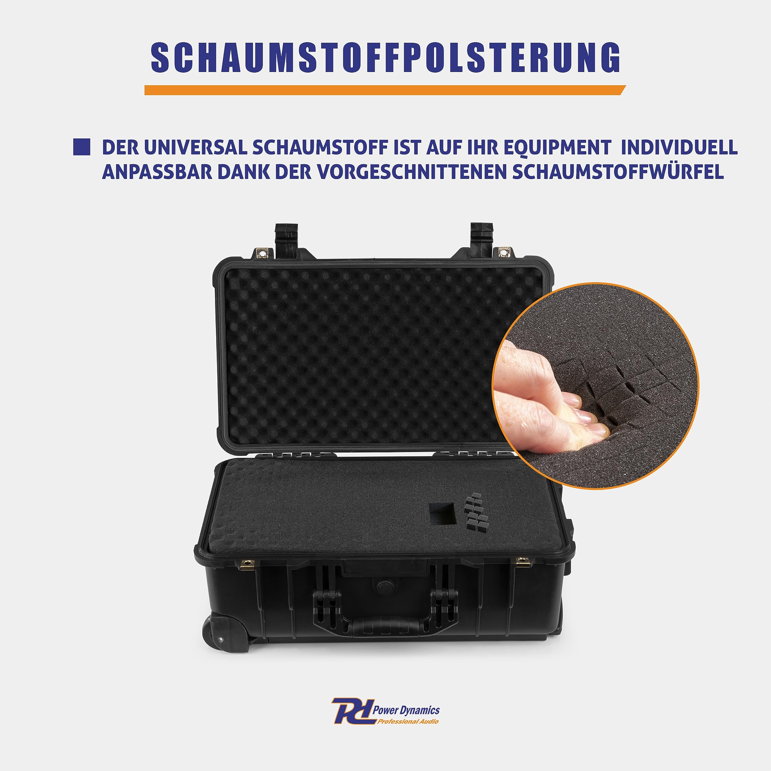 Power Dynamics GIGCase30T Universal Outdoor Hartschalenkoffer, Trolley, Wasserdicht, Kamera Koffer für Handgepäck, Waffenkoffer, Foto Koffer, Pistolenkoffer, Transportkoffer mit Rollen