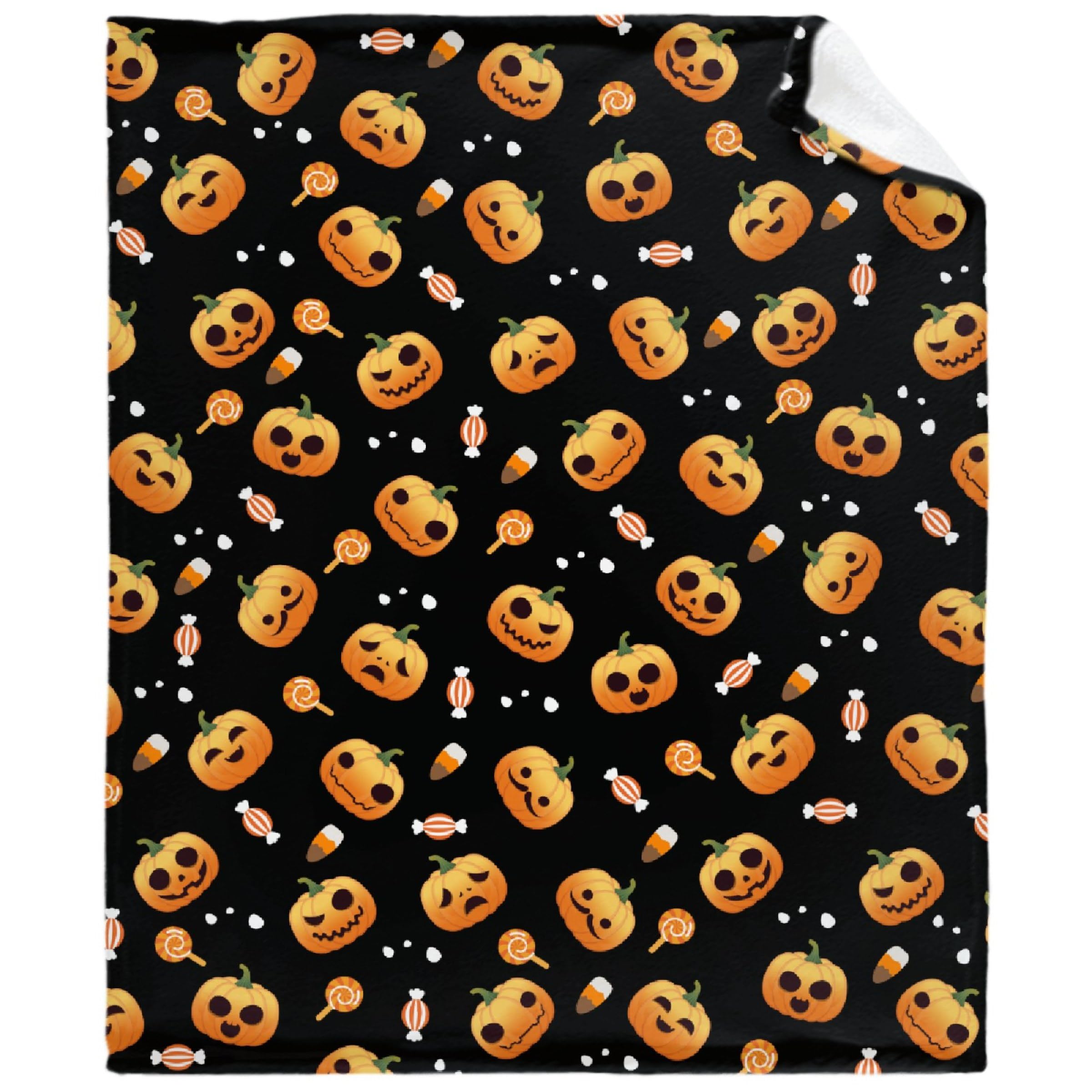 Halloween Pumpkin Throw Blanket, Super Soft Fleece, Air Conditioning, 80x60 in, Adults