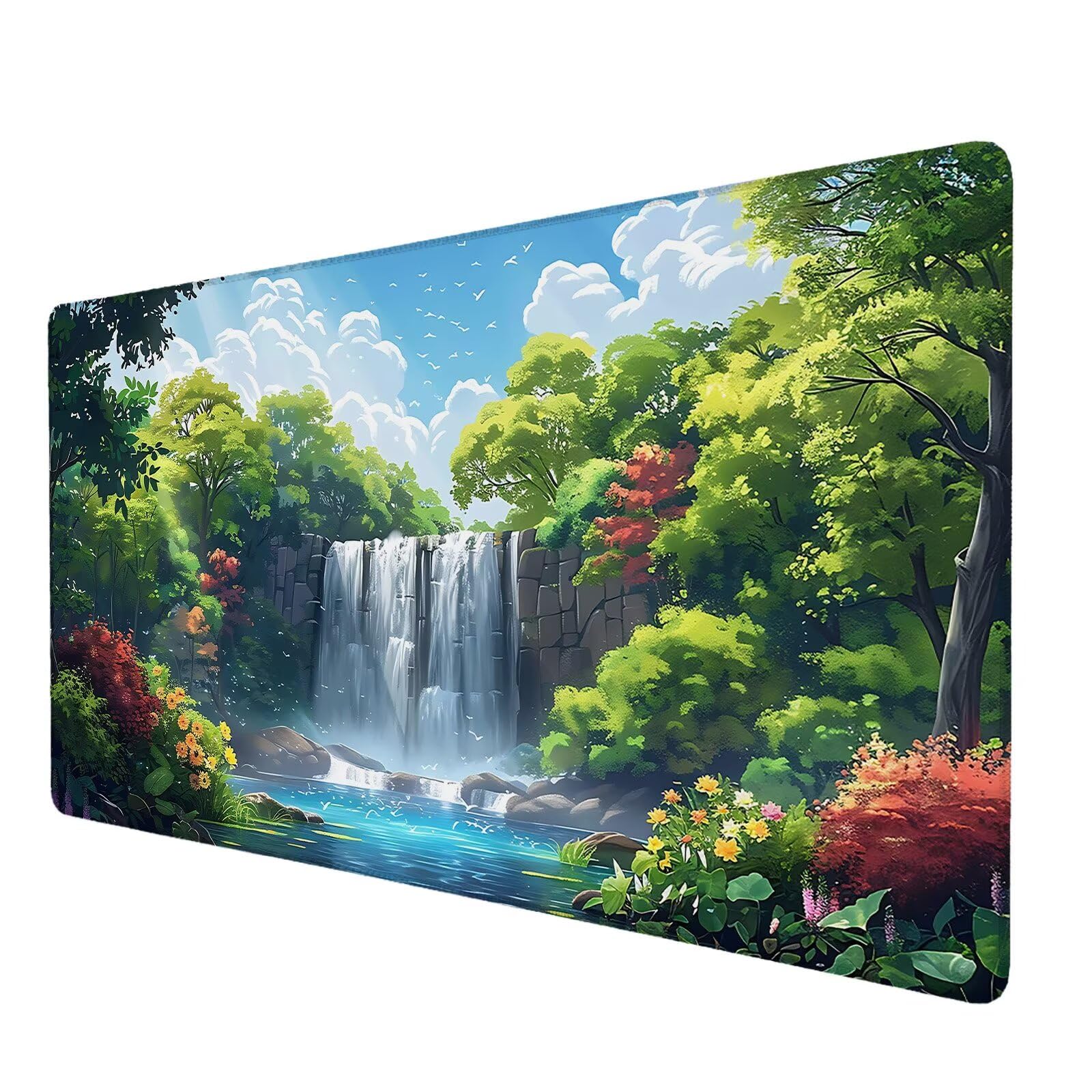 Podkładka pod mysz krajobrazową, duża podkładka pod mysz 900 x 400 mm, jesienna podkładka pod mysz do gier, podkładka na biurko ze zszytymi krawędziami, podkładka pod mysz do klawiatury, do pracy