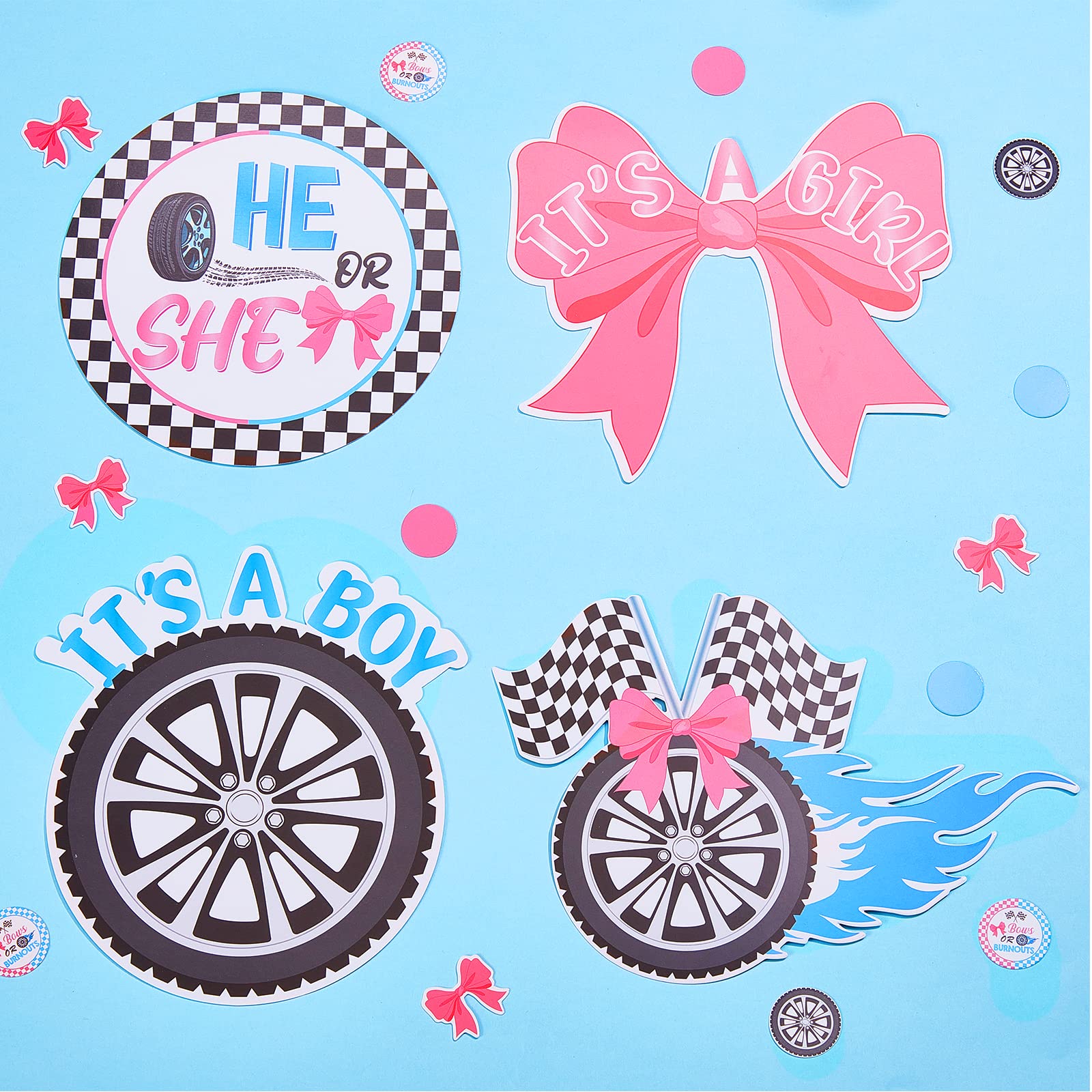 JOYMEMO Gender Reveal Honeycomb Centerpieces - 8pc Free Throws Or Pink Bows Basketball Theme Table Decor