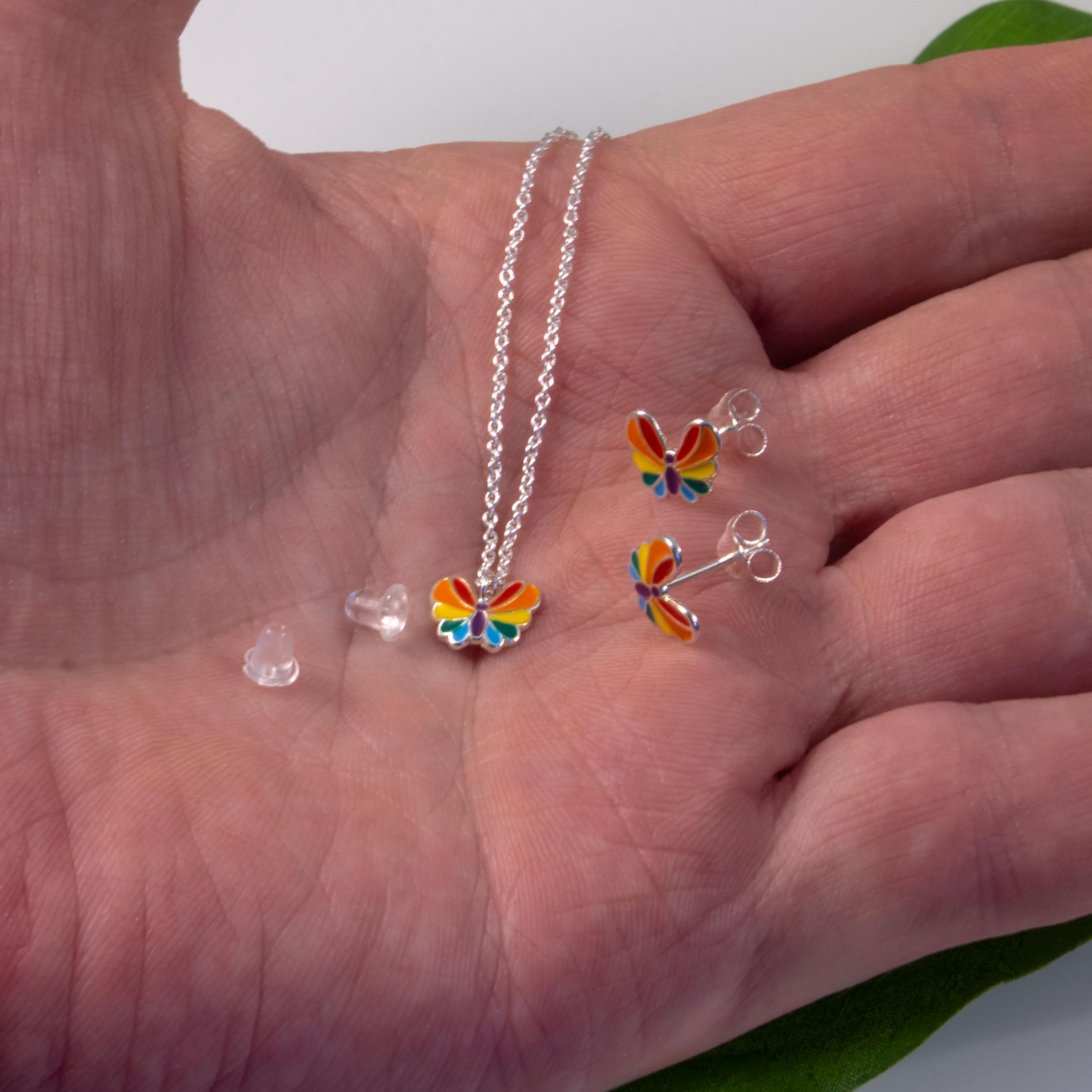 Fly Style Schmetterling Regenbogen Ohrringe Silber 925 für Kinder - Mädchen Ohrringe/Damen