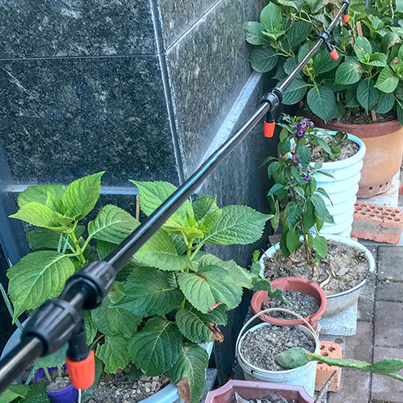 Irrigazione a Goccia, Irrigatore a Nebulizzazione per Tubi 8/11 Dispositivi Fai Te con Lunghezza Tubo 49,2 Piedi, Irrigazione Automatico Ugelli per Irrigatori a Nebulizzazio