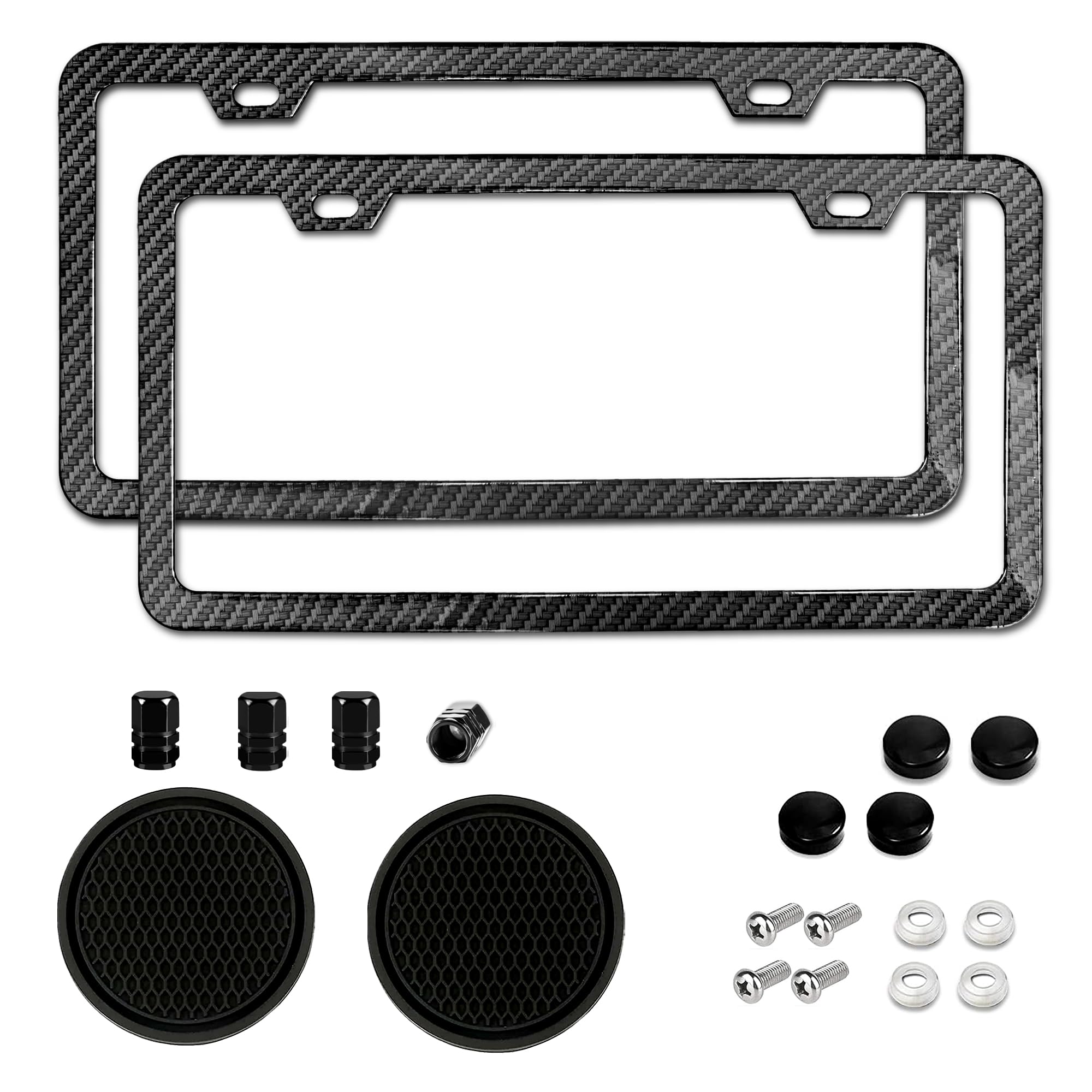 Yogrvner Carbon Fiber Printed License Plate Frame