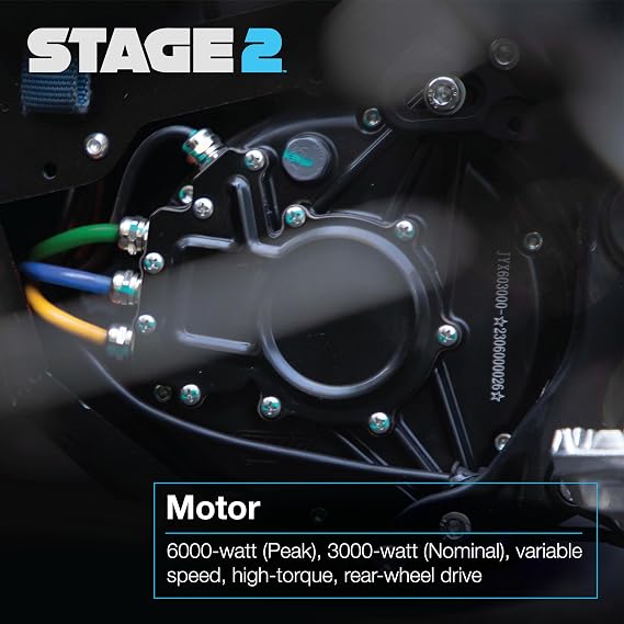 Stage2, M1 V2 Electric Dirt Bike E Moto, 6000W (Peak) Brushless Motor, UL 2272 Compliant 60V Lithium Battery and Electrical System, Up to 47 MPH, 3 Speed High Output Controller, 40+ Mile Range