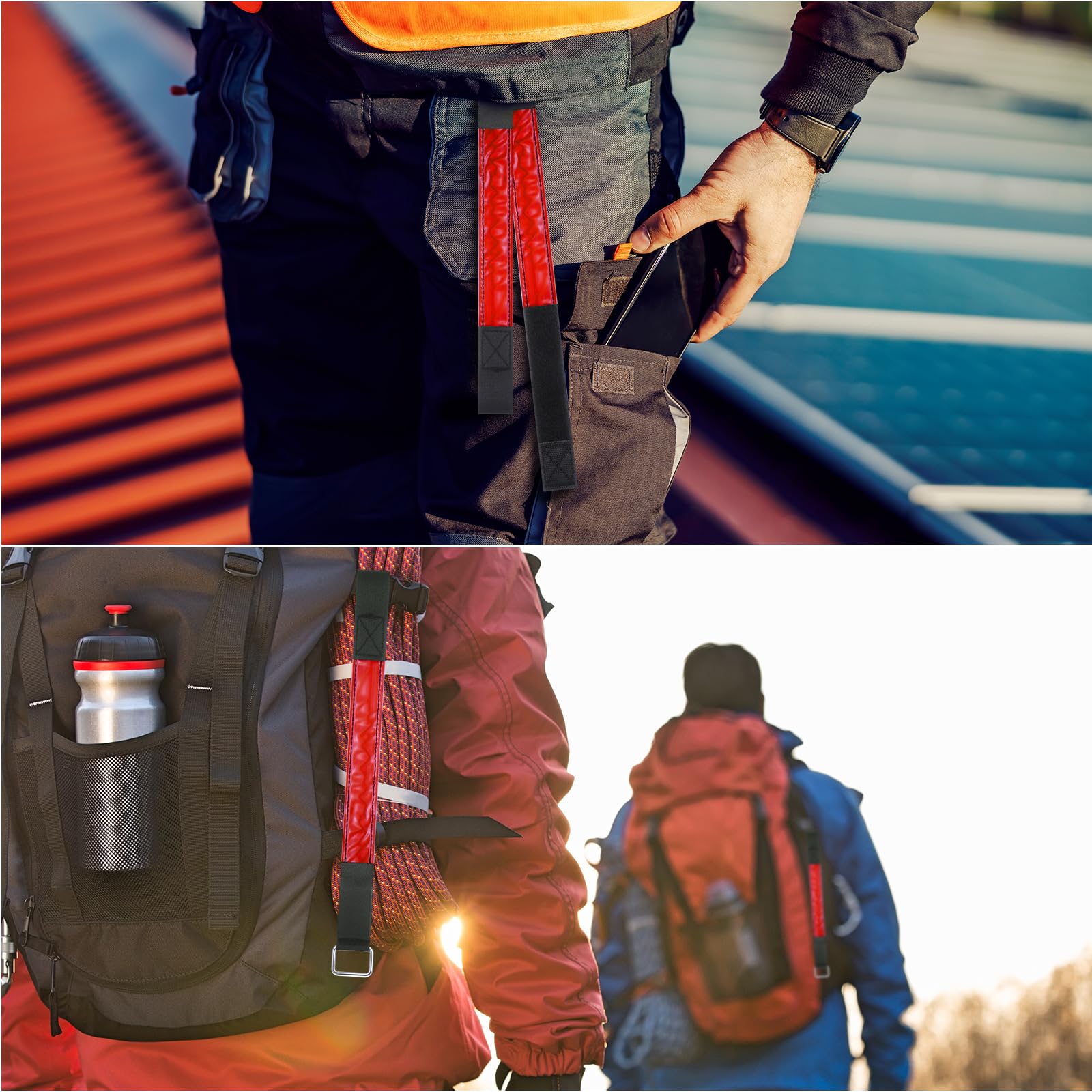 JIZZU LED Bracciale Ricarica USB 2 Pezzi Riflettenti Alta Visibilità Ciclismo Jogging