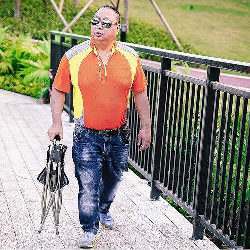 Miniatura 9 de Freshore Bastones y bastones plegables de 300 libras, silla plegable deportiva, bastón de asiento, 4 taburetes para acampar (aleación de aluminio