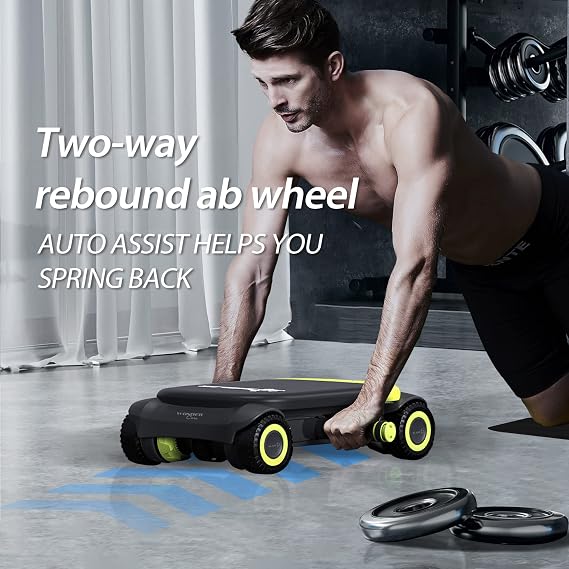 WONDER CORE Ab Roller Workout Equipment, Sit Up Exercise Equipment for Core Workout, Abdominal Exercise Machine for Home Gym
