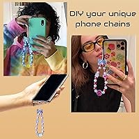 Vista 5 de SHUANGART Kit de 252 piezas de cadena de teléfono, abalorios para teléfono celular, juego de correa de muñeca con cuentas acrílicas surtidas