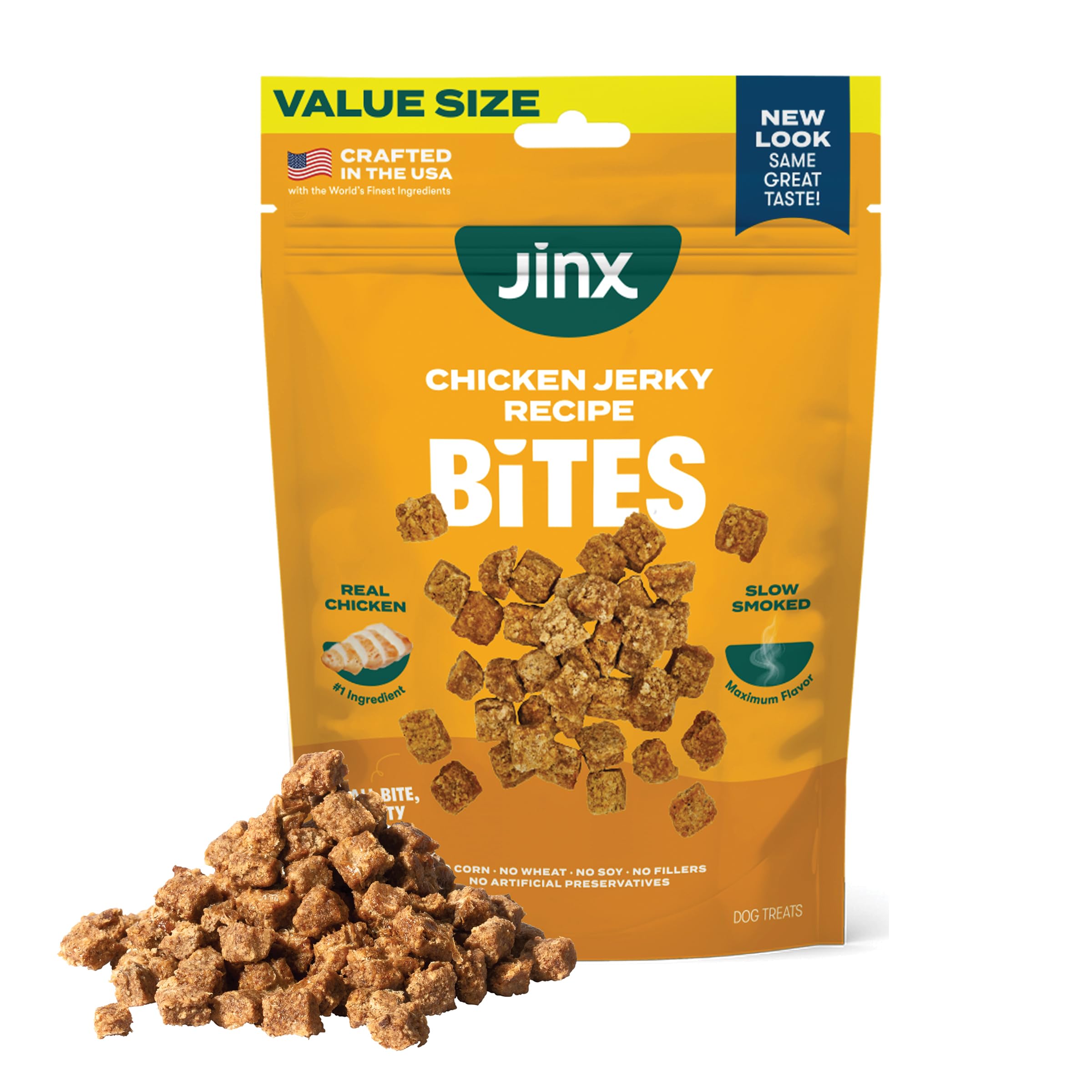 Jinx Chicken Bites Jerky Dog Treats - Soft & Chewy, All Natural Dog Jerky Treats with Cage-Free Chicken - Pet Products for All Dogs (Puppies, Adults &