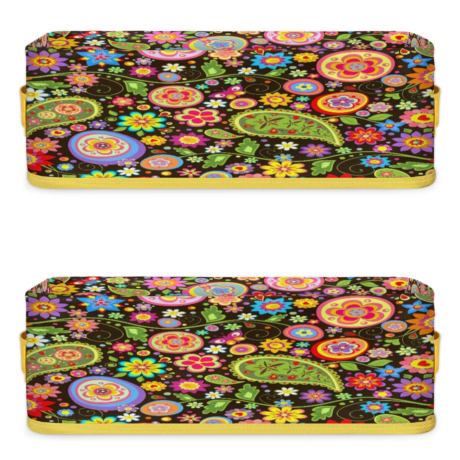 Bathroom Storage Basket Waterproof Foldable Storage Bins with Handles Decorative Toilet Paper Storage Basket for Organizing for House Bathroom Toiletries Set of 2