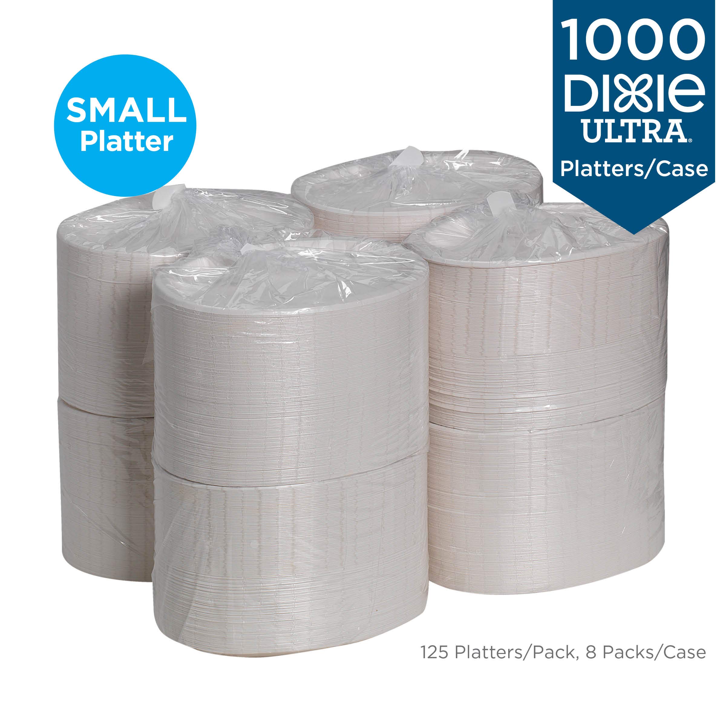 Georgia-Pacific Dixie Ultra Heavy-Weight Small Paper Platters by GP PRO, White, SX9PLW, 1000 Count (125 Platters Per Pack, 8 Packs Per Case)