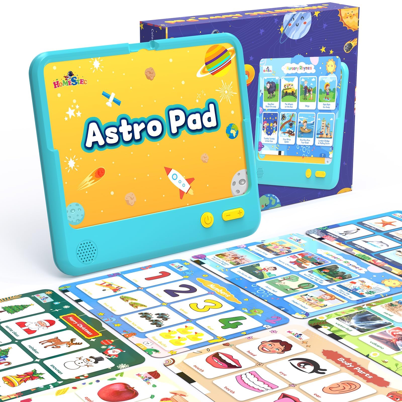 AstroPad Toddlers Learning Toy, Sreen-Free Autism-Friendly Sensory Toys, Words Songs Stories Included, Kids Educational Interactive Preschool Tablet ADHD ASD for Home School Boys & Girls 1, 2, 3+