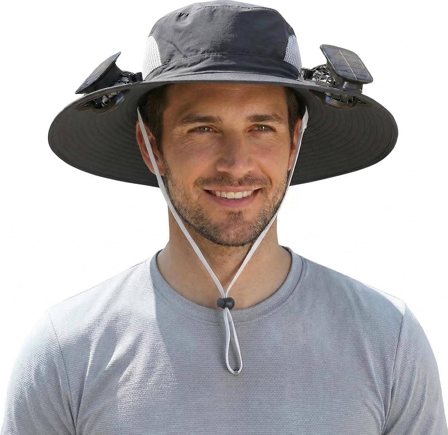 Hat with Fans Solar Power for 2026 Soccer Events, Solar Powered Fan Hat, Outdoor Cooling Sun Hat Men Women