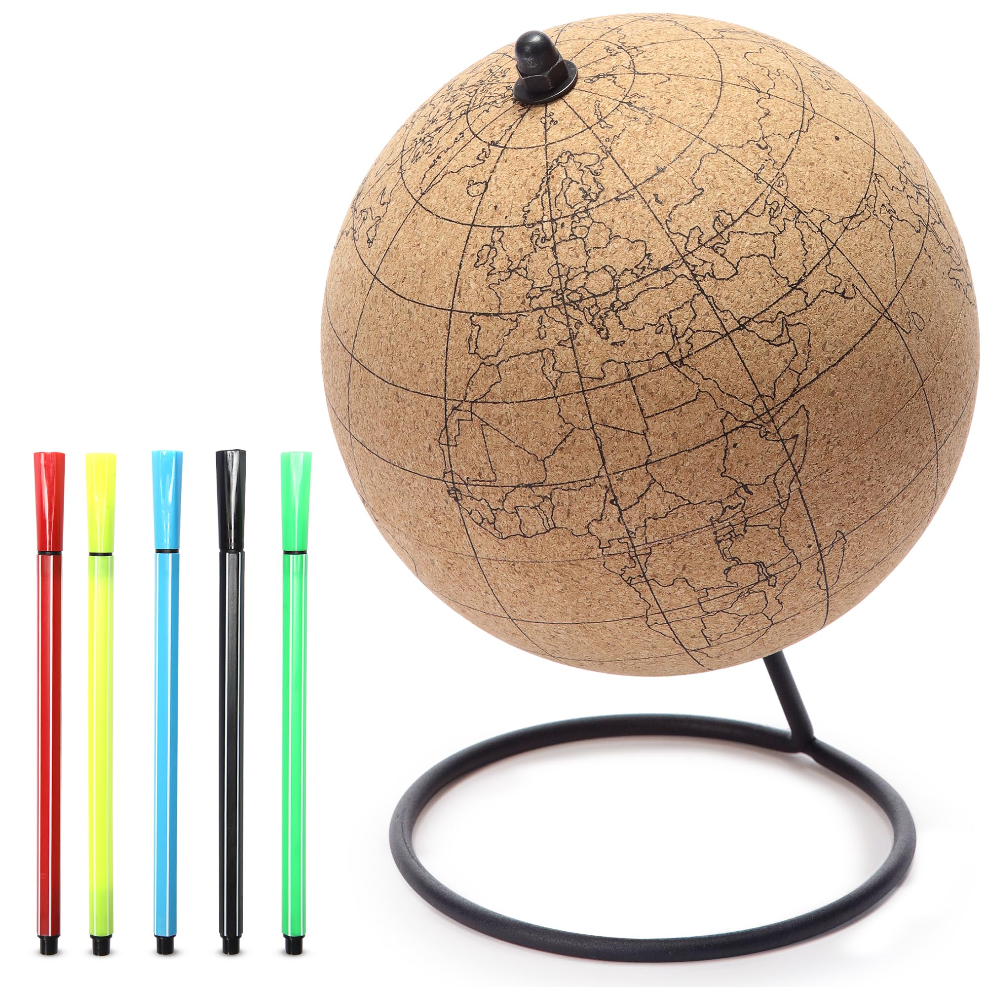 Amazon.com: Color-In Cork Globe with Markers – 6” Interactive
