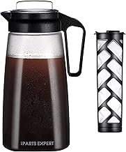 Cold Brew Coffee Maker, 68oz/2L Ice Coffee Makers - BPA Free and Removable Mesh Filter, Durable Shatterproof Plastic Ice Tea Maker with Pitcher for Coffee Tea(Not Dishwasher Safe)