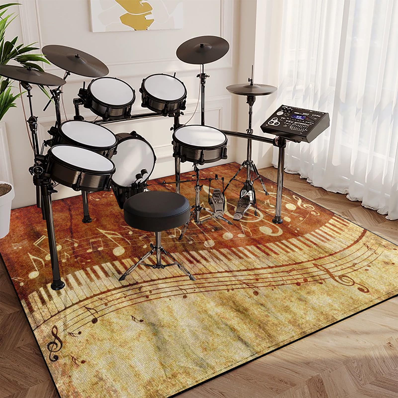 Schlagzeugteppich - Drum Teppich Schlagzeug Teppich - Rutschfester Trommel Teppiche - 230 x 180 cm Schallschutz Teppich Schallschutzmatte für Bass Drum Snare Drum - Schallschutzteppich