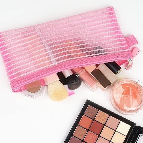 Miniatura 5 de Tamaki Paquete de 10 bolsas de malla con cremallera para lápices, bolsa multicolor para bolígrafos, multiusos para suministros de oficina, bolsas de