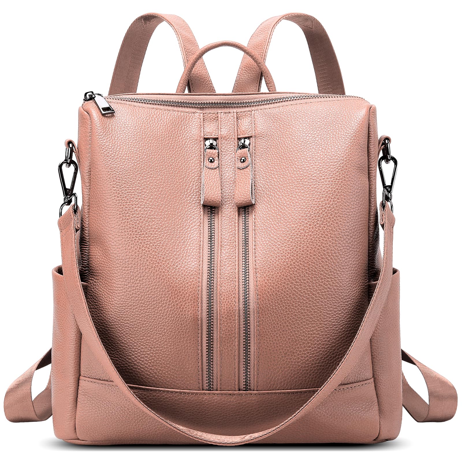 Genuine Leather Backpack Purse for Women: Fashion Ladies Convertible Backpack Designer Shoulder Handbag for Travel