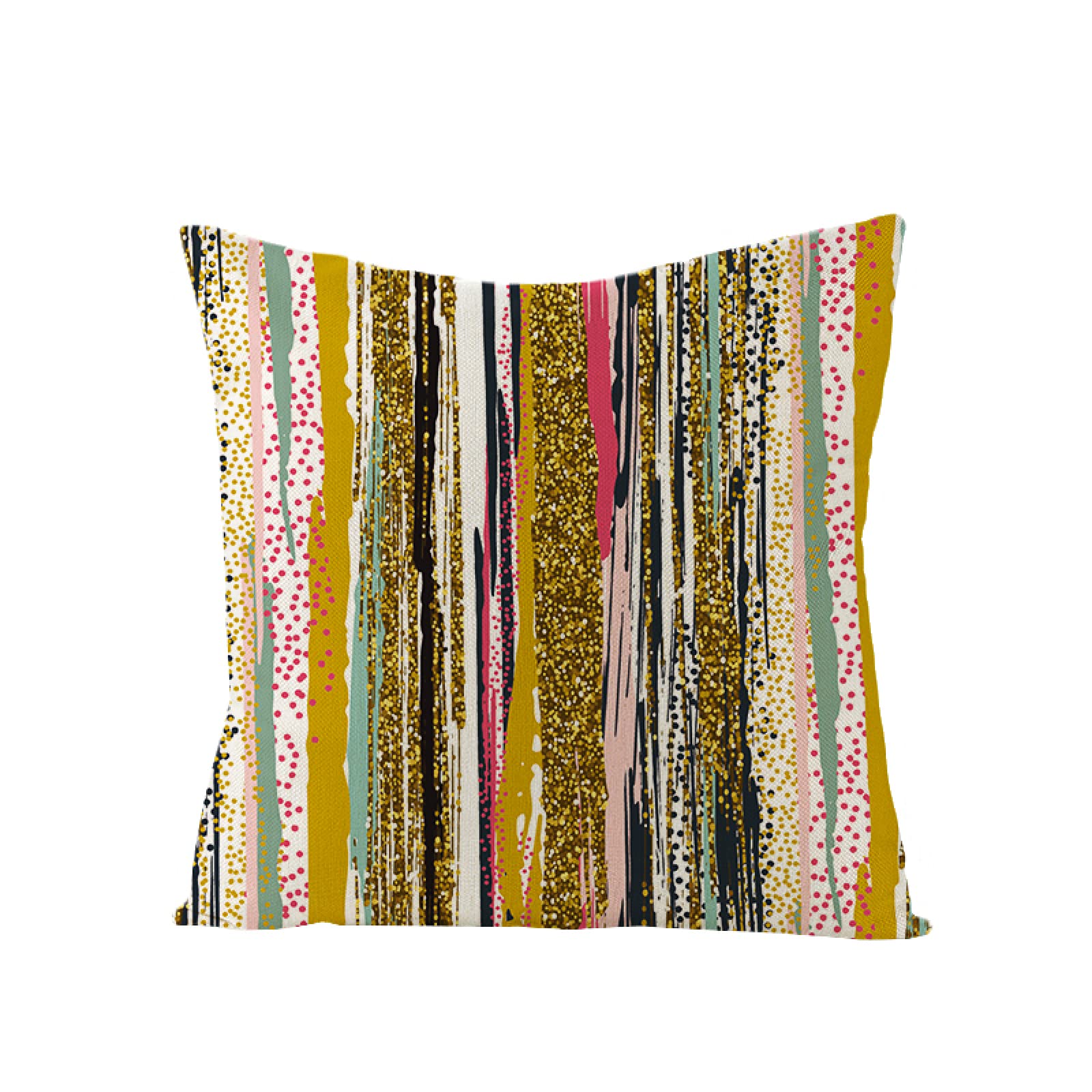 Sofa Fundas Cojines 60x60 Pack de 4 Cuadrado,Funda de Almohada Lino con Cremallera Invisible,Funda de Cojín Decoración para Hogar Sala Cama Jardín Silla Coche-geometría