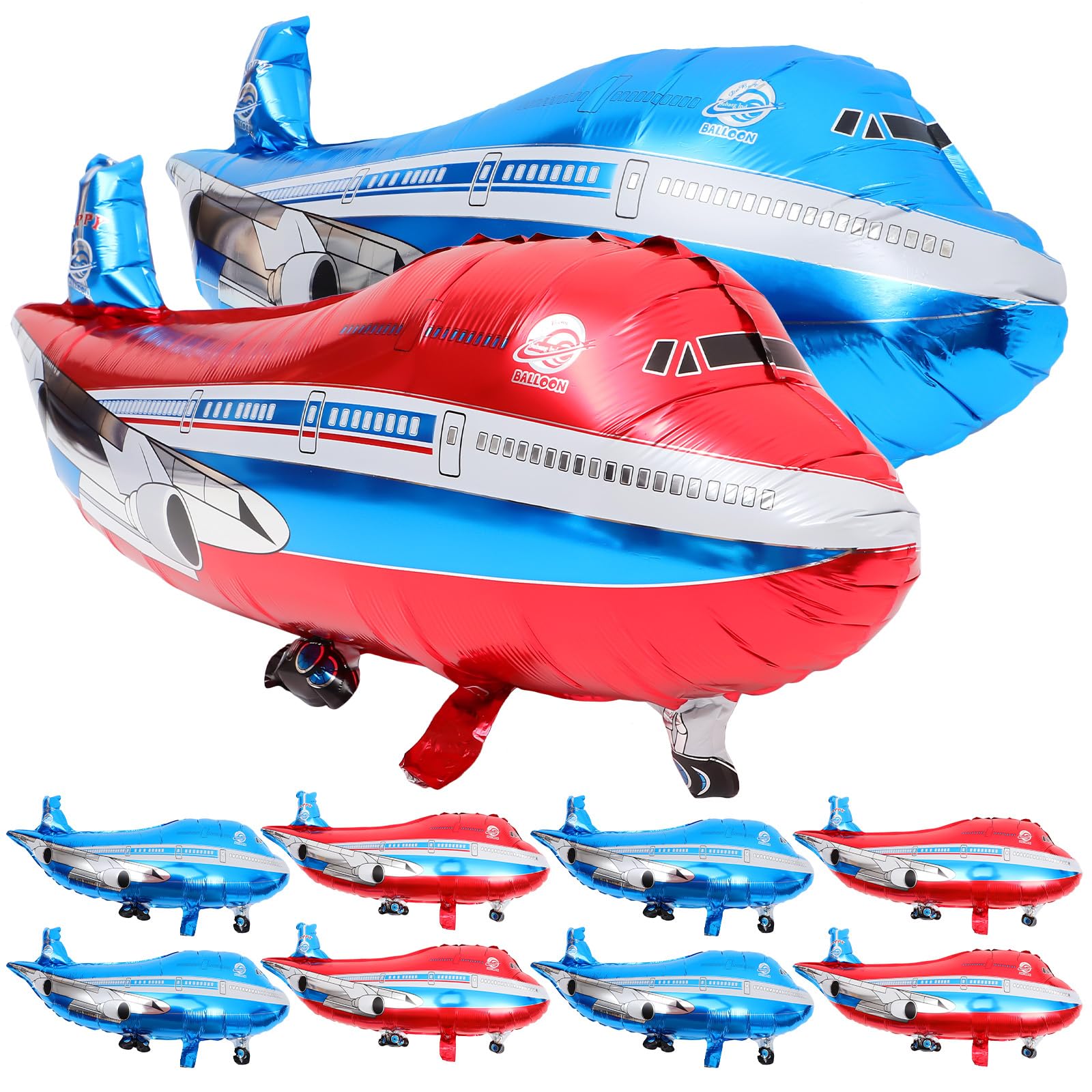 Toyvian 10Pcs Airplane Ballon Helicopter Balloons Flying Plane Shape Balloons For Kids Birthday Party Decoration