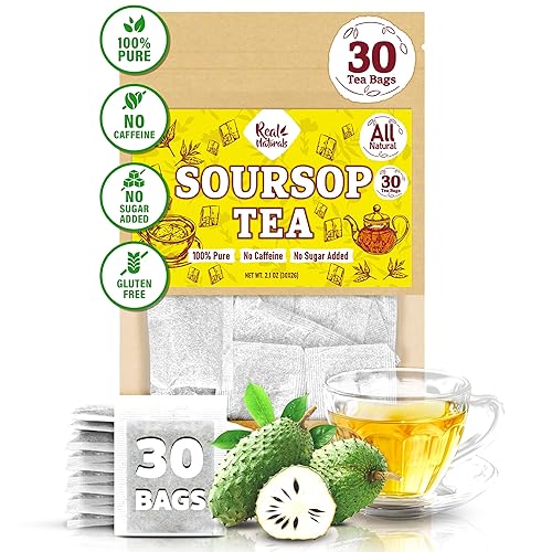 Bolsas de té de guanábana premium. Hechas de hojas de guanábana pura y graviola (30 bolsas) Té de hoja guanábana. Sin cafeína, sin gluten, sin