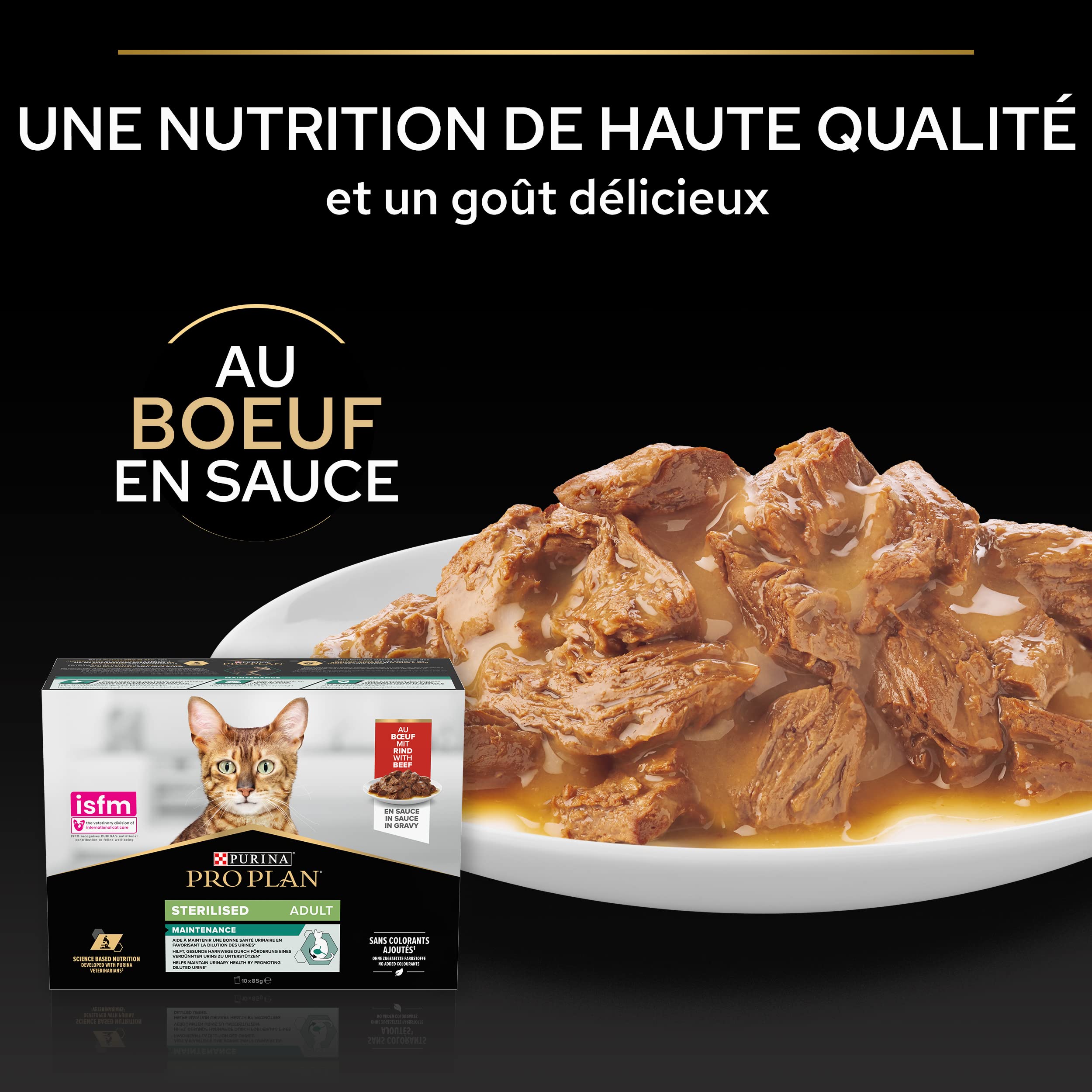 PRO PLAN Adult STERILISED MAINTENANCE Boeuf Sauce 10x85g