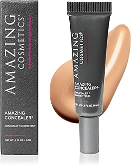 AmazingCosmetics AMAZINGCONCEALER, full coverage long wear concealer makeup for undereye dark circles, acne, blemishes and mature skin, color correcting shades, natural finish