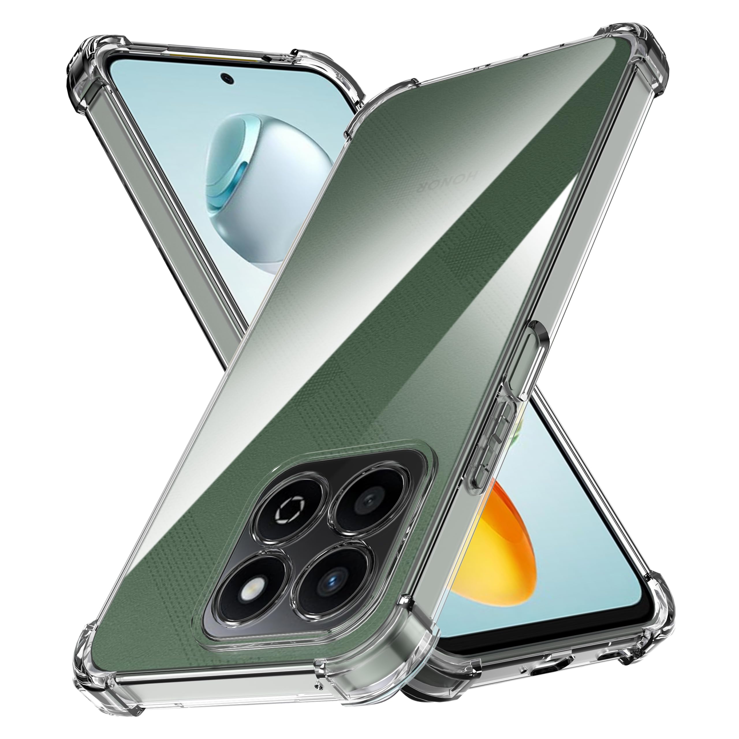 Anoowkoa TPU Case for Honor 200 Smart Phone Case Clear with Built-in Camera Lens Protector Thin Transparent Protective Back Cover Soft Flexible Bumper Hybrid Silicone Case