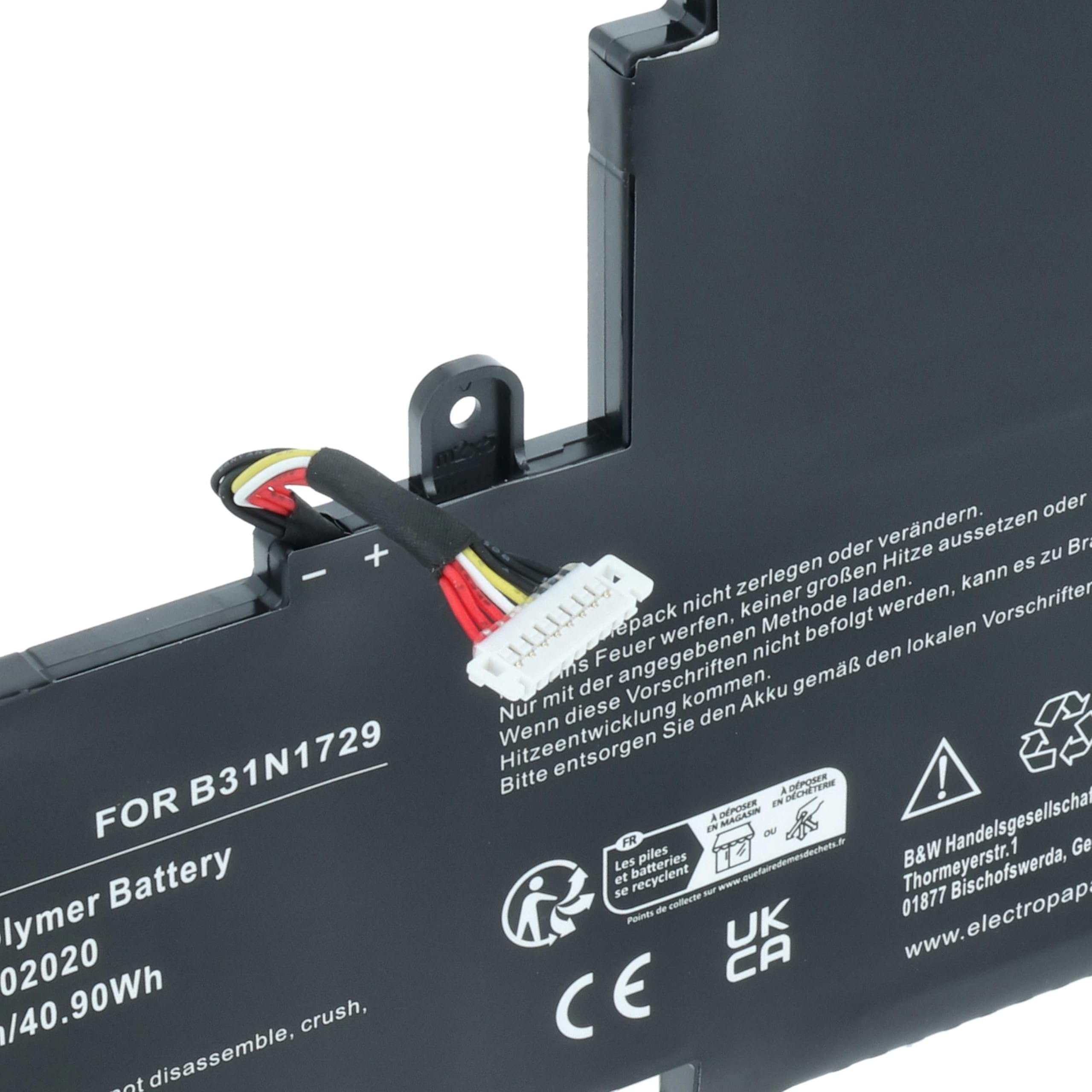 vhbw Bateria zastępuje ASUS 0B200-02920000, B31N1729 do notebooka (3550 mAh, 11,52 V, Li-Ion)