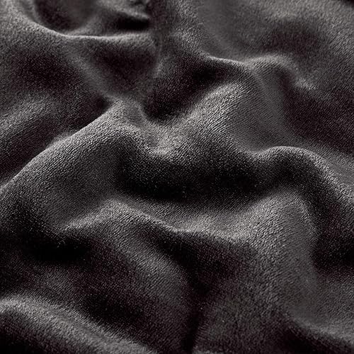 Miniatura 9 de IR Imperial Rooms Manta Throw de Forro Polar Sherpa Tamaño Twin para Sofá - Mantas Negras Gruesas, Cálidas y Esponjosas para Invierno, Manta Twin