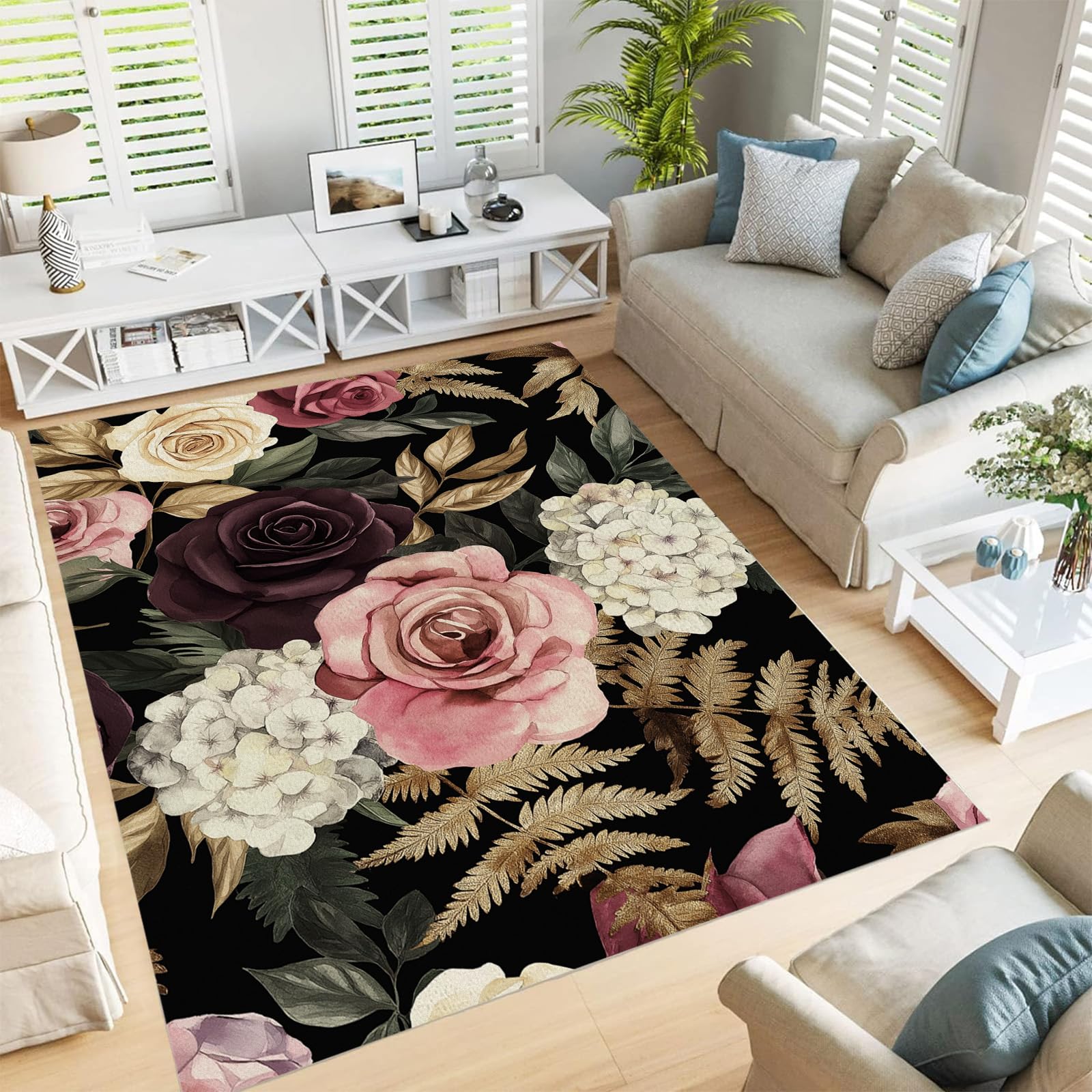 Tapis doux chambre antidérapant fini les glissades avec ce tapis aquarelle rose