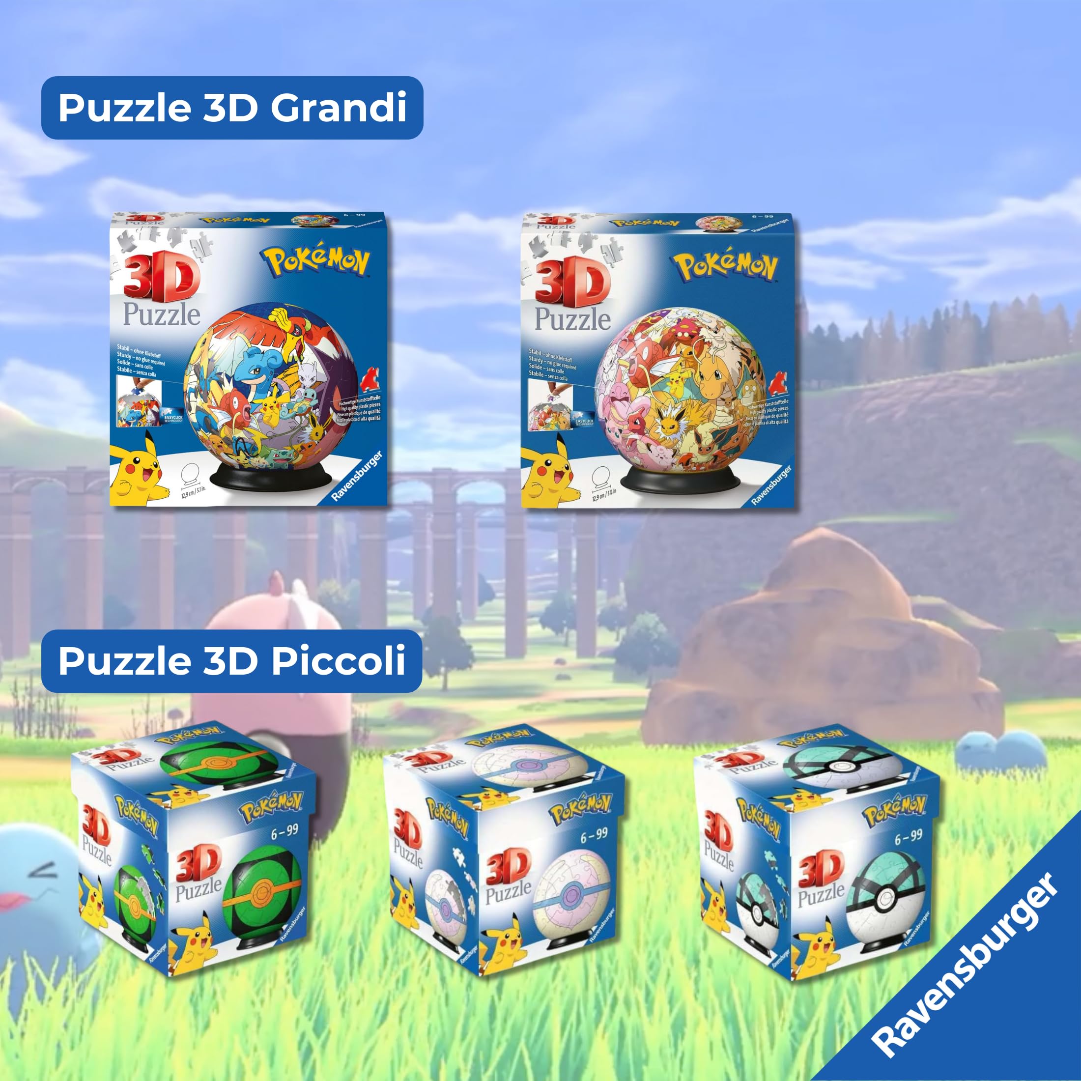 Ravensburger - Puzzle 3d Pokeball rossa 54 pezzi, Puzzle 3d bambini 6 anni o più, Giochi bambini 6 anni, Collezione Pokemon, Giochi divertenti, Idee regalo