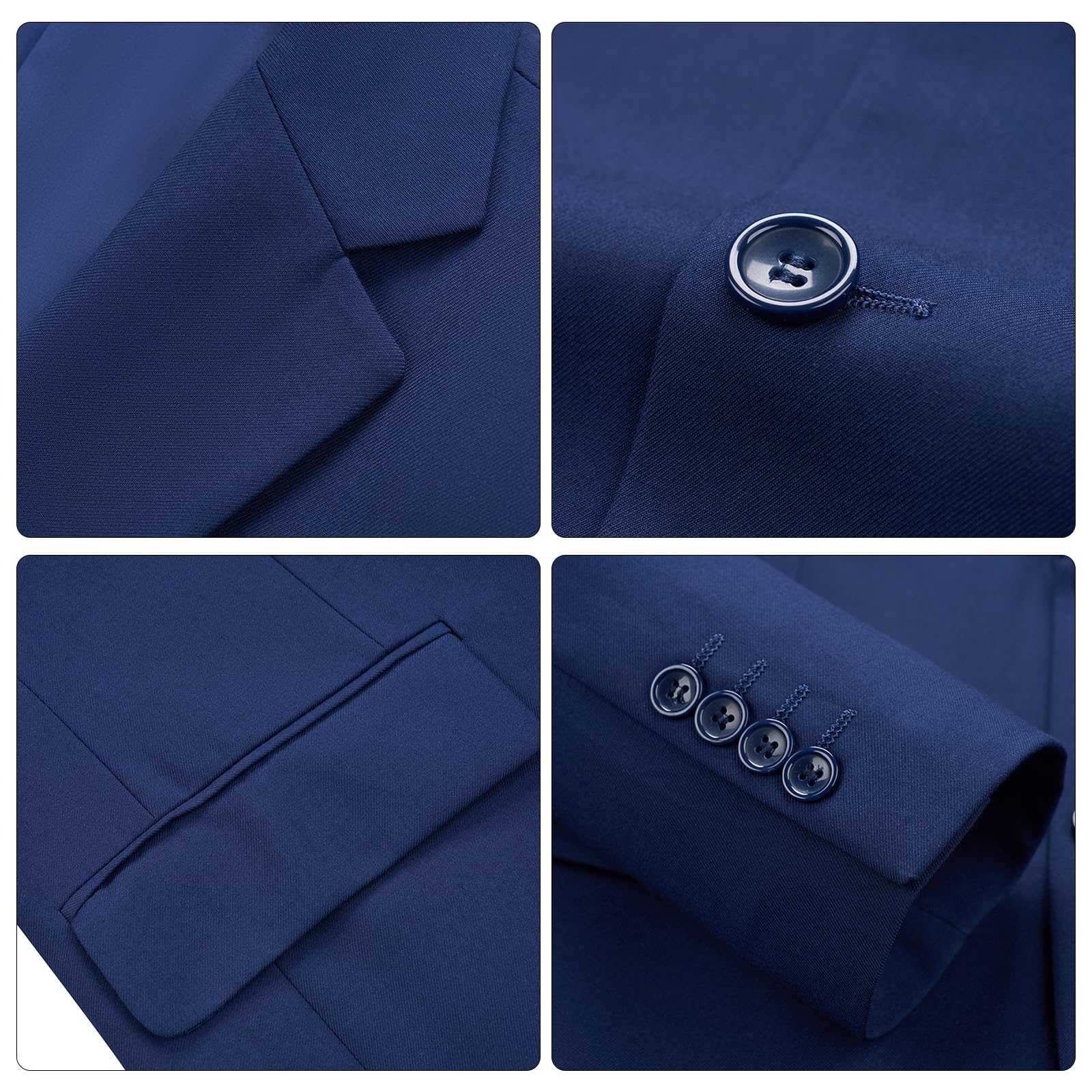 Traje para Hombre de 2 Piezas de Color Liso con Dos Botones de Trabajo Business Vestido Slim Fit (Blazer + Pantalones)