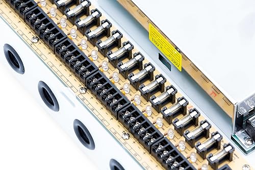 Miniatura 5 de 18 canalespuerto 20 amperios, fuente de alimentación de 12 V CC 110 V, caja de metal, fusionada individualmente para CCTV, LED y todos los