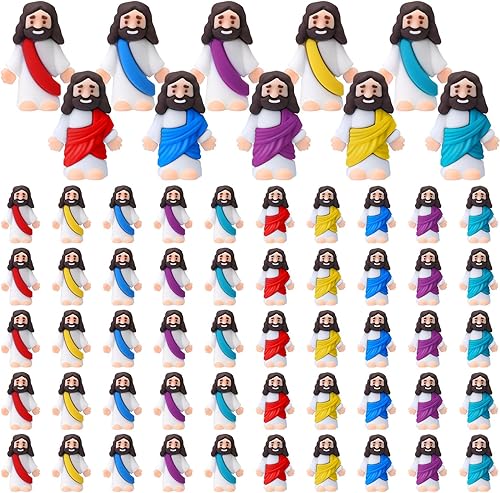 Bememo 50 piezas de juguetes de Pascua de Jesús, figuras religiosas de Jesús, regalos clásicos de Cristo, salvador religioso, muñeca Jesús,