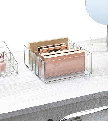 Miniatura 3 de iDesign 42870 Clarity - Organizador de paleta de maquillaje ancho dividido de plástico sin BPA, 8.1 x 8.1 x 3.7 pulgadas