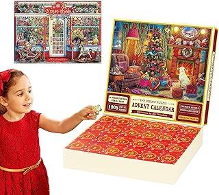 Advent Calendar 2023 Christmas Jigsaw Puzzles | Christmas Advent Calendar With 1008 Christmas Jigsaw Puzzles | Jigsaw Puzzles Advent Calendar | Puzzles For Countdown To Christmas Toys Gift Puzzle