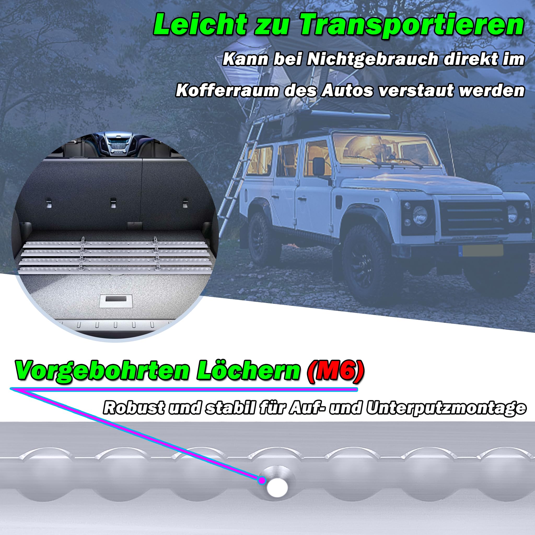 Froadp 8 rieles de 1 metro para aerolíneas, de aluminio, anodizado, con 20 accesorios de rosca y orificio preperforado, seguro de carga semicircular para remolques, camiones, autocaravanas