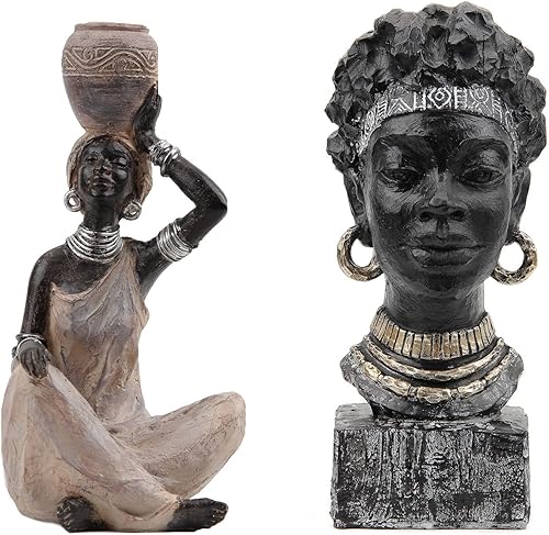Leekung Figuras de dama africana y estatuas de mujeres africanas